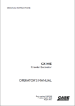 Case CX140E Crawler Excavator Operators Manual (91853745) (August 2022)