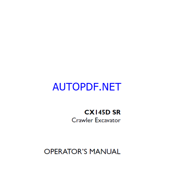 Case CX145D SR Crawler Excavator Operators Manual (90435780) (January 2021)