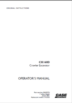 Case CX160D Crawler Excavator Operators Manual (90435774) (January 2021)