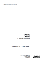 Case CX170E, CX190E Crawler Excavator Operators Manual (91853752) (October 2022)