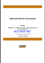 Case CX210C LC Tier 4 NA Crawler Excavator Service Parts Catalogue (540419213PC) (April 2023)