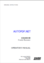 Case CX245D SR Crawler Excavator Operators Manual (90435781) (January 2021)