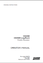 Case CX250D, CX250D Long Reach Crawler Excavator Operators Manual (90435776) (January 2021)