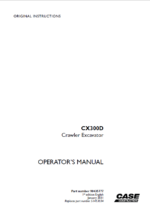 Case CX300D Crawler Excavator Operators Manual (90435777) (January 2021)