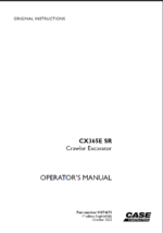 Case CX365E SR Crawler Excavator Operators Manual (91874670) (October 2022)