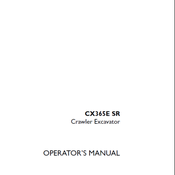 Case CX365E SR Crawler Excavator Operators Manual (91874670) (October 2022)