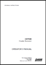 Case CX750D Crawler Excavator Operators Manual (90448373) (March 2021)