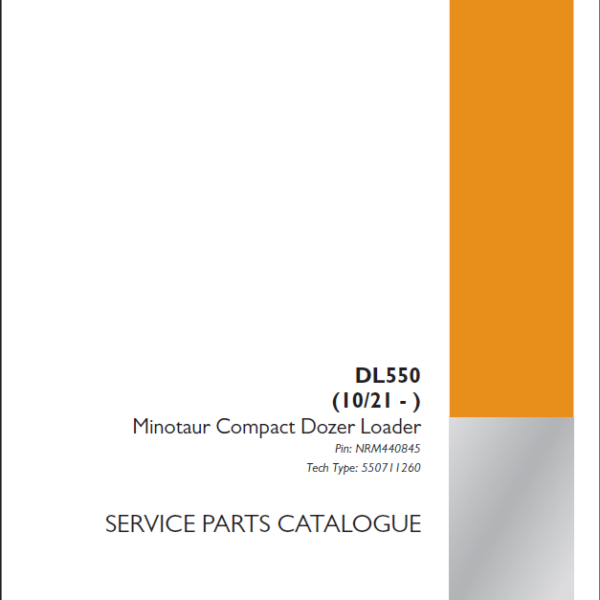 Case DL550 Minotaur Compact Dozer Loader Service Parts Catalogue (550711260PC) (September 2024)