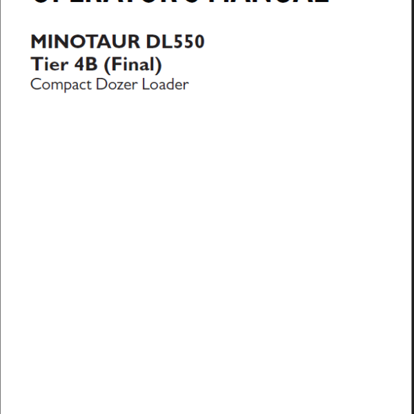 Case DL550 Minotaur Tier 4B Final Compact Dozer Loader Operators Manual (90410182) (May 2022)