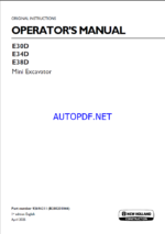 Case E30D, E34D, E38D Mini Excavator Operators Manual (B280201044) (April 2025)
