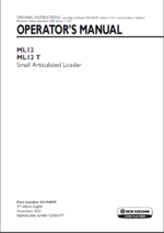 New Holland ML12, ML12T Small Articulated Loader Operators Manual (92194957) (November 2023)