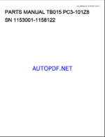 Takeuchi TB015 Mini Excavator Parts Manual (PC3-101Z8)