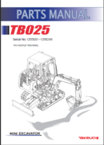 Takeuchi TB025 Mini Excavator Parts Manual (PE3-102Z8)