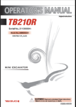 Takeuchi TB210R Mini Excavator Operators Manual (AB8EN023)
