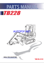 Takeuchi TB228 Mini Excavator Parts Manual (BE7Z008-4-0)
