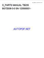 Takeuchi TB235 Mini Excavator Parts Manual (BG7Z008-3-0)