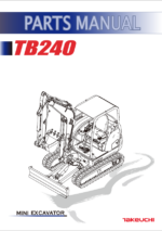 Takeuchi TB240 Mini Excavator Parts Manual (BG8Z016-0-0)