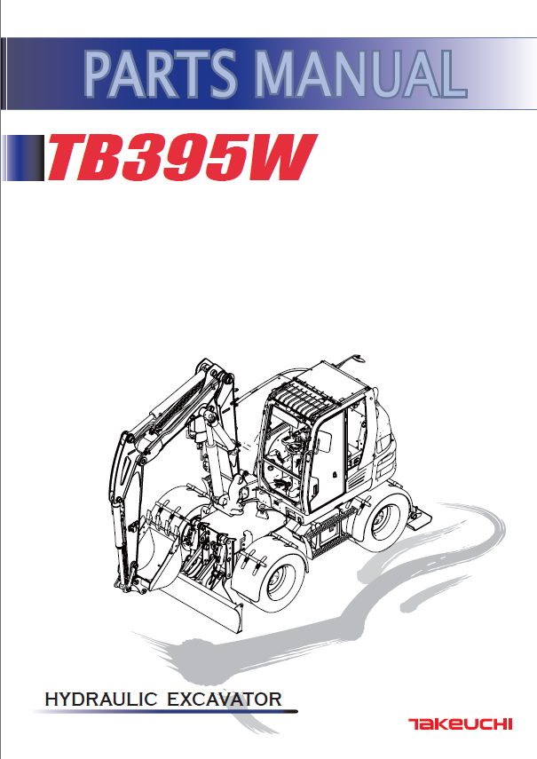 Takeuchi TB1140 Hydraulic Excavator Parts Manual (BN0Z009-7-0)