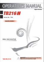Takeuchi TB216H Mini Excavator Operators ManualTakeuchi TB216H Mini Excavator Operators Manual