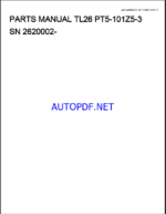 Takeuchi TL26 Track Loader Parts Manual (PT5-101Z5-3)