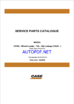 Case 721G2 Wheel Loader Service Parts Catalogue (531613721PC) (April 2024)