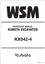 Kubota KX042-4 Excavator Workshop Manual