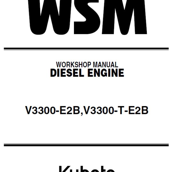 Kubota V3300-E2B V3300-T-E2B Diesel Engine Workshop Manual