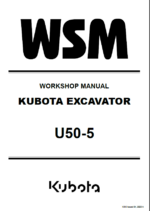 Kubota U50-5 Excavator Workshop Manual
