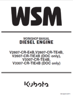 Kubota V2607-CR-E4B V2607-CR-TE4B V3307-CR-TE4B DIESEL ENGINE Workshop Manual