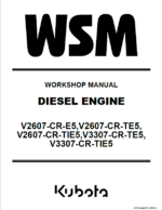 Kubota V2607-CR-E5 TE5 TI35 V3307-CR-TE5 TIE5 DIESEL ENGINE Workshop Manual