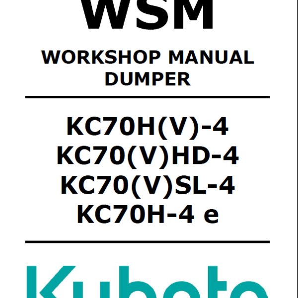 Kubota K008-3 U10-3 Excavator Code No.97899-60731 Workshop Manual