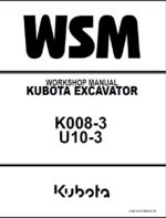 Kubota K008-3 U10-3 Excavator Code No.97899-60730 Workshop Manual