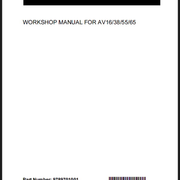 Kubota AV16-38-55-65 Workshop Manual