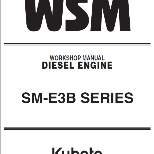 Kubota SM-E3B SERIES Diesel Engine Workshop Manual