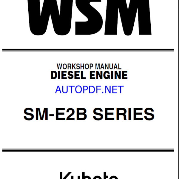 Kubota SM-E2B SERIES DIESEL ENGINE Workshop Manual