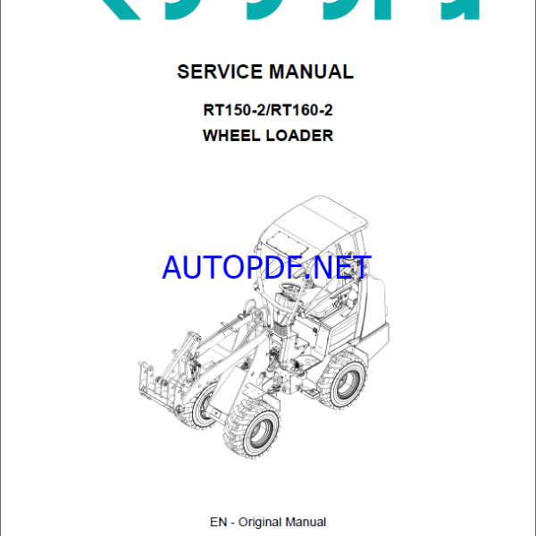 Kubota RT150-2 RT160-2 Wheel Loader Service Manual