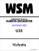 Kubota U35 Excavator Code No.97899-60640 Workshop Manual
