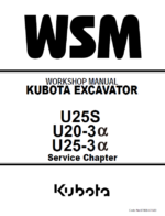 Kubota U20-3 U25-3Sα U25S Excavator Code No.97899-61500 Workshop Manual