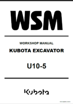 Kubota U10-5 Excavator Workshop Manual