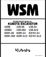 Kubota U35S U35-3S U35-3 U35S2 U35-3S2 KX91-3S KX91-3 KX101-3 KX91-3S2 Excavator Workshop Manual
