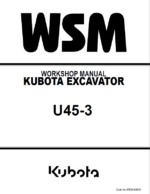 Kubota U45-3 Excavator Book Code 97899-60610 Workshop Manual