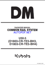 Kubota U50-5 (D1803-CR-TE5-BH3 D1803-CR-TE5-BH4) Common Rail System DIAGNOSIS MANUAL