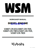 Kubota V2607-CR-E5 TE5 TI35 V3307-CR-TE5 TIE5 DIESEL ENGINE Workshop Manual