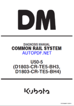 Kubota U50-5 (D1803-CR-TE5-BH3 D1803-CR-TE5-BH4) Common Rail System DIAGNOSIS MANUAL