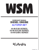 Kubota 03-M-E3B SERIES 03-M-DI-E3B SERIES 03-M-E3BG SERIES Workshop Manual