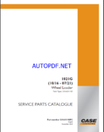 Case 1021G Wheel Loader Service Parts Catalogue (531631102PC) (November 2024)