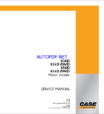 Case 836D, 836DAWD, 856D, 856DAWD Motor Grader Service Manual (92315155) (October 2024)