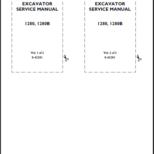 Case 1280, 1280B Excavator Service Manual (8-42201) (June 1985)