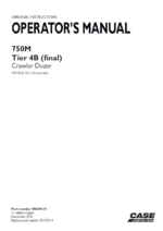 Case 750M Tier 4B Final Crawler Dozer Operators Manual (90429315) (December 2020)