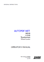 Case 1021G, 1121G Touchscreen Wheel Loader Operators Manual (92259066) (June 2024)